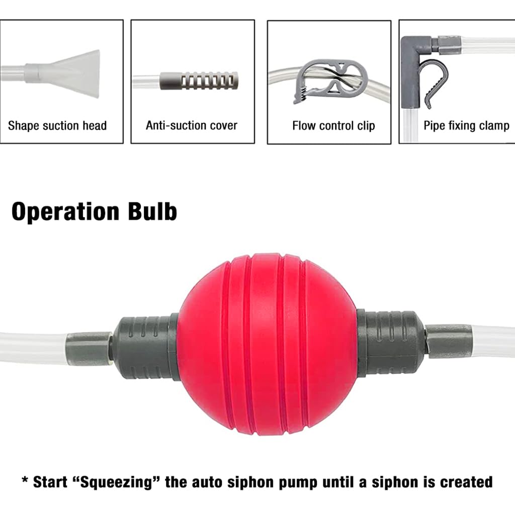 Qpets® 2.2m Manual Fish Tank Vacuum Gravel Remove Siphon System Fish Tank Bottom Cleaning System Aquarium Debris & Waste Cleaning System Aquarium Cleaning Tools Qpets® 2.2m Manual Fish Tank Vacuum Gravel Remove Siphon System Fish Tank Bottom Cleaning System Aquarium Debris & Waste Cleaning System Aquarium Cleaning Tools